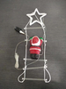Brushed ladder-shaped string lights Santa Claus figurine + top-mounted 22cm-diameter five-pointed star with 32 white LED lights