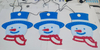 Set of 3 Aluminum-Base Snowman Decorations - Each 27×30cmH with 375 LEDs (Blue/Red/White) for Vibrant Winter & Holiday Illumination