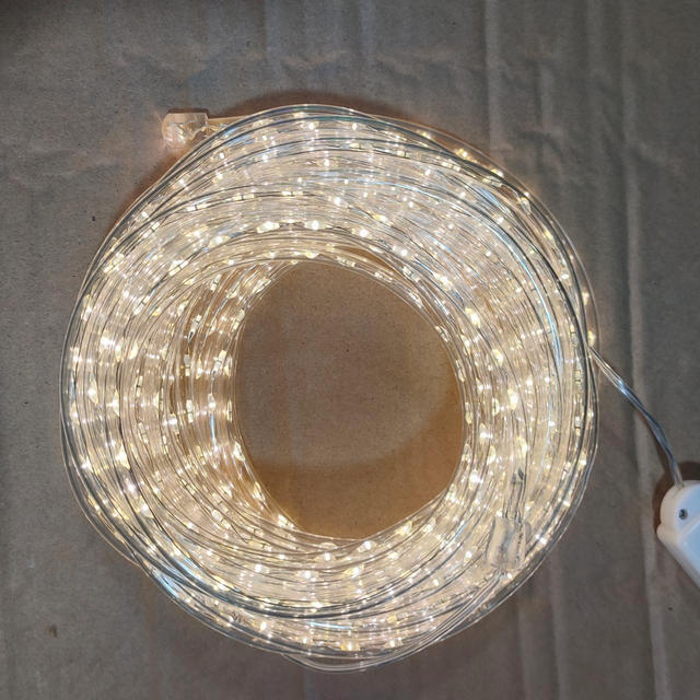 10M Φ5.5mm Transparent Tube-Encased Silver Copper Wire LED String Lights - 740 Warm White LEDs, 1.4cm Spacing for Elegant Ambient Lighting