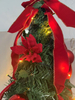 1.5M Half-Wall Christmas Tree (Red PVC Branches) | 60cm Width | 3-Tier Metal Frame (7cm Wall Mount + 3×27cm Support Bars) | 100-LED F5 Warm White Lights (2700K, 5lm/Light) | 10m Copper Wire (IP44 Wate