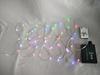 LED String Lights | 50 Pcs Color-Changing (RGB) Faceted Bulbs | 10cm Spacing | 2-Wire PVC-Coated Flexible Cable (IP65 Waterproof) | Solar-Powered (600mAh Rechargeable Battery) | 8 Light Modes