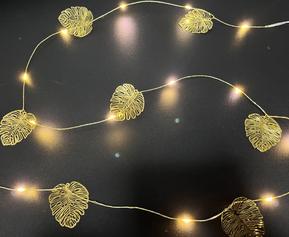 2M 20LEDs Metal Leaves String Light