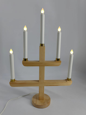 5 LEDs Wooden Candle Bridge Light 1