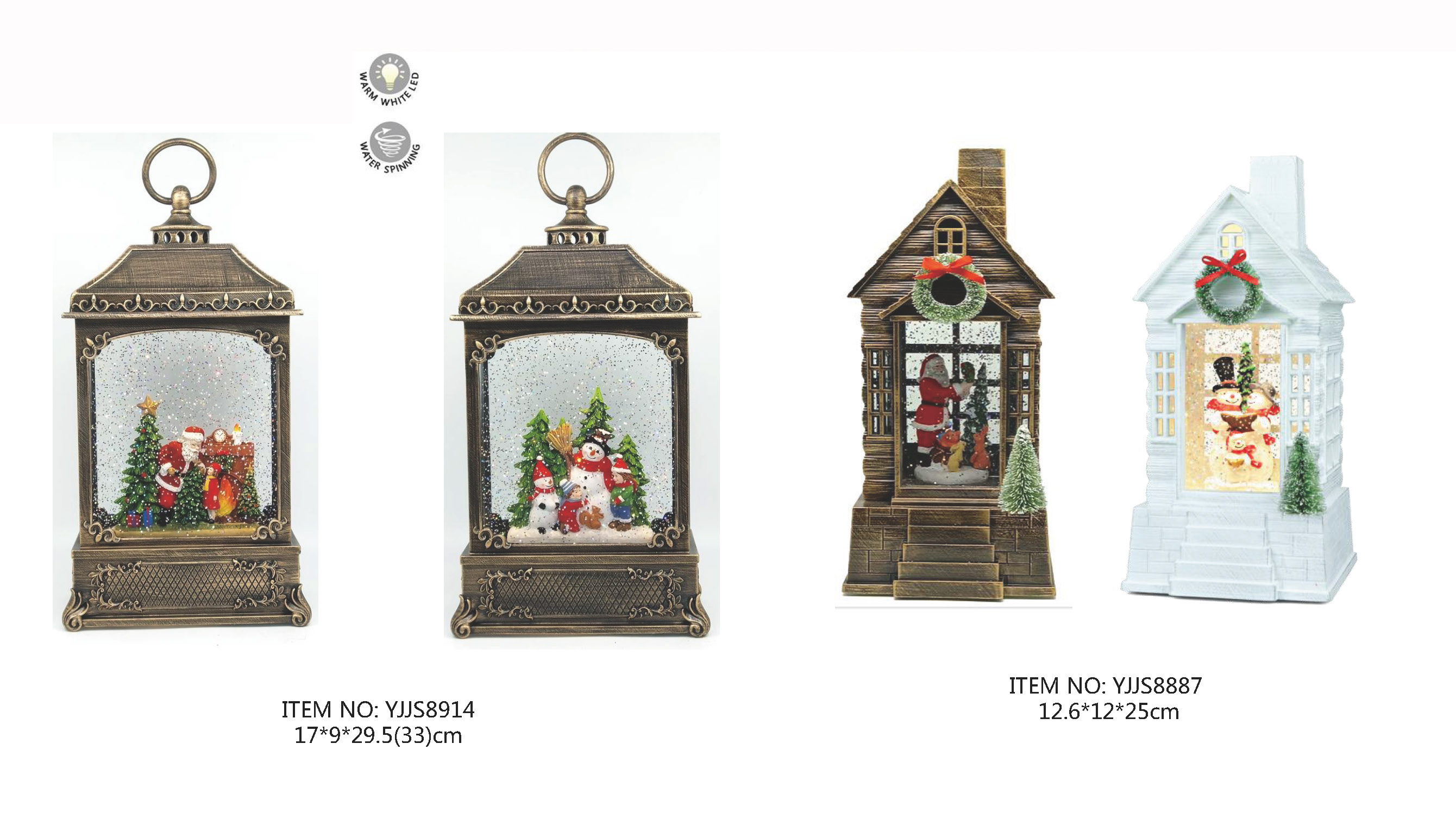 Acrylic Water spinning Light Santa Claus & Kids / Snowmen & Kids / Santa Claus & Animals / Snowmen choir SJ - 4