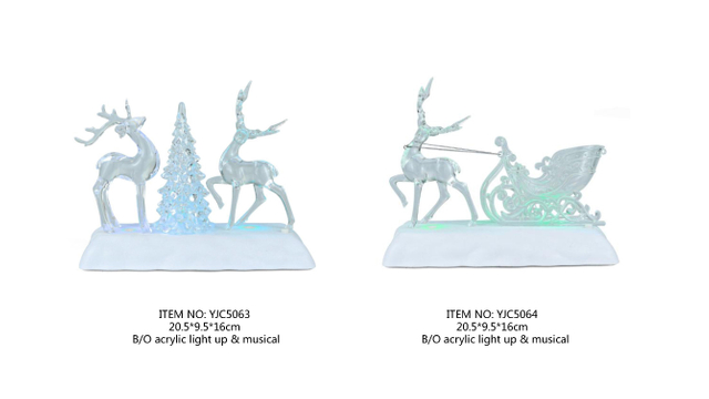 Acrylic Crystal Light Reindeers & Tree / Reindeer & Sleigh SJ - 29