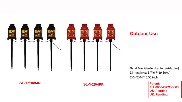Acrylic Qutdoor Use Set 4 Mini Garden Lantern (Adapter) SR - 80
