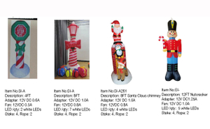 Santa Claus chimney & Nutcracker Inflatable LED Lights