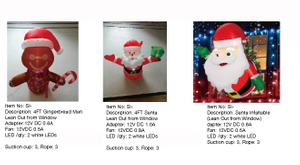 Gingerbread Man & Santa Inflatable Lights - 70