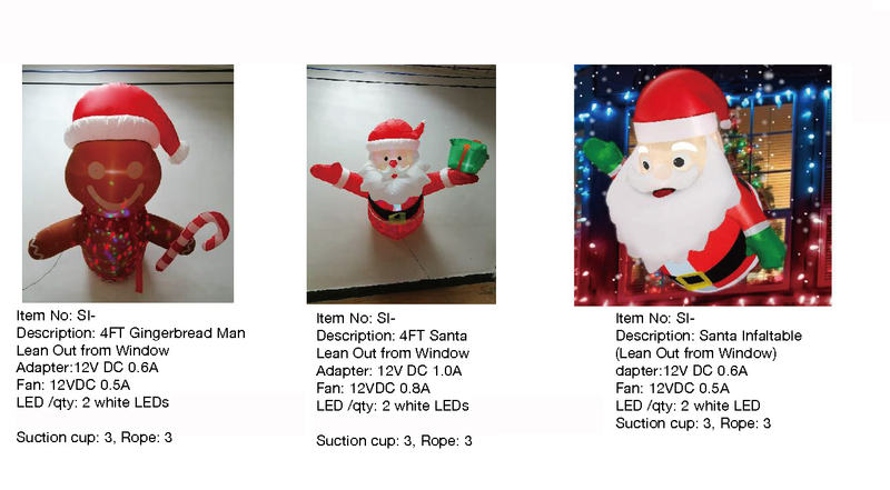 Gingerbread Man & Santa Inflatable Lights - 70