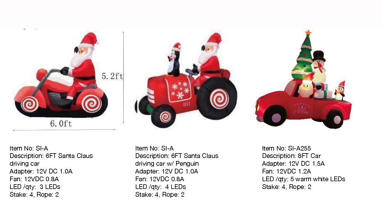 Santa Claus & CAR Inflatable Lights