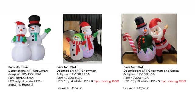 6FT,7FT Snowman and Santa Inflatable Lights