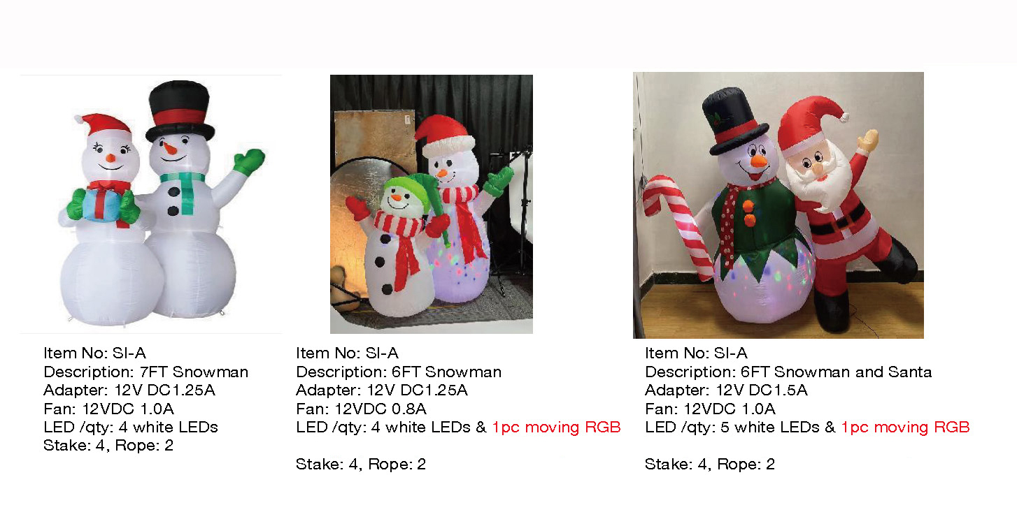 6FT,7FT Snowman and Santa Inflatable Lights