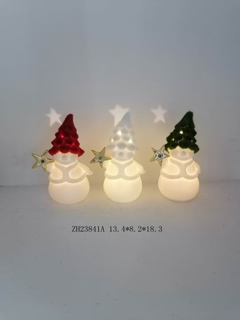 Porcelain Little Red / White / Green Santa Claus with Star- 2