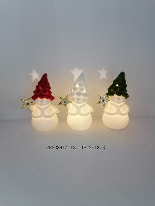 Porcelain Little Red / White / Green Santa Claus with Star- 2