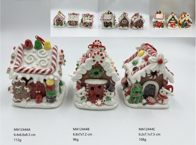 clay dough gingerbread man / Snowmen / Christmas tree with house light- 42