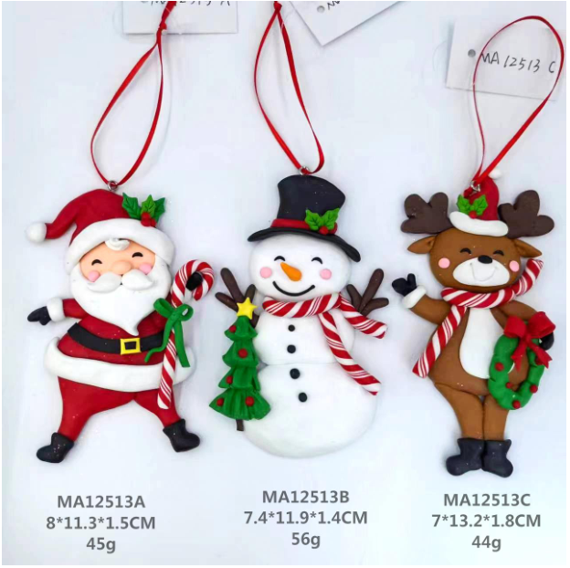 clay dough happy Santa Claus / Snowman / Reindeer with gifts- 32