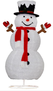 Fabric-wrap Fleece Snowman collapsible lights