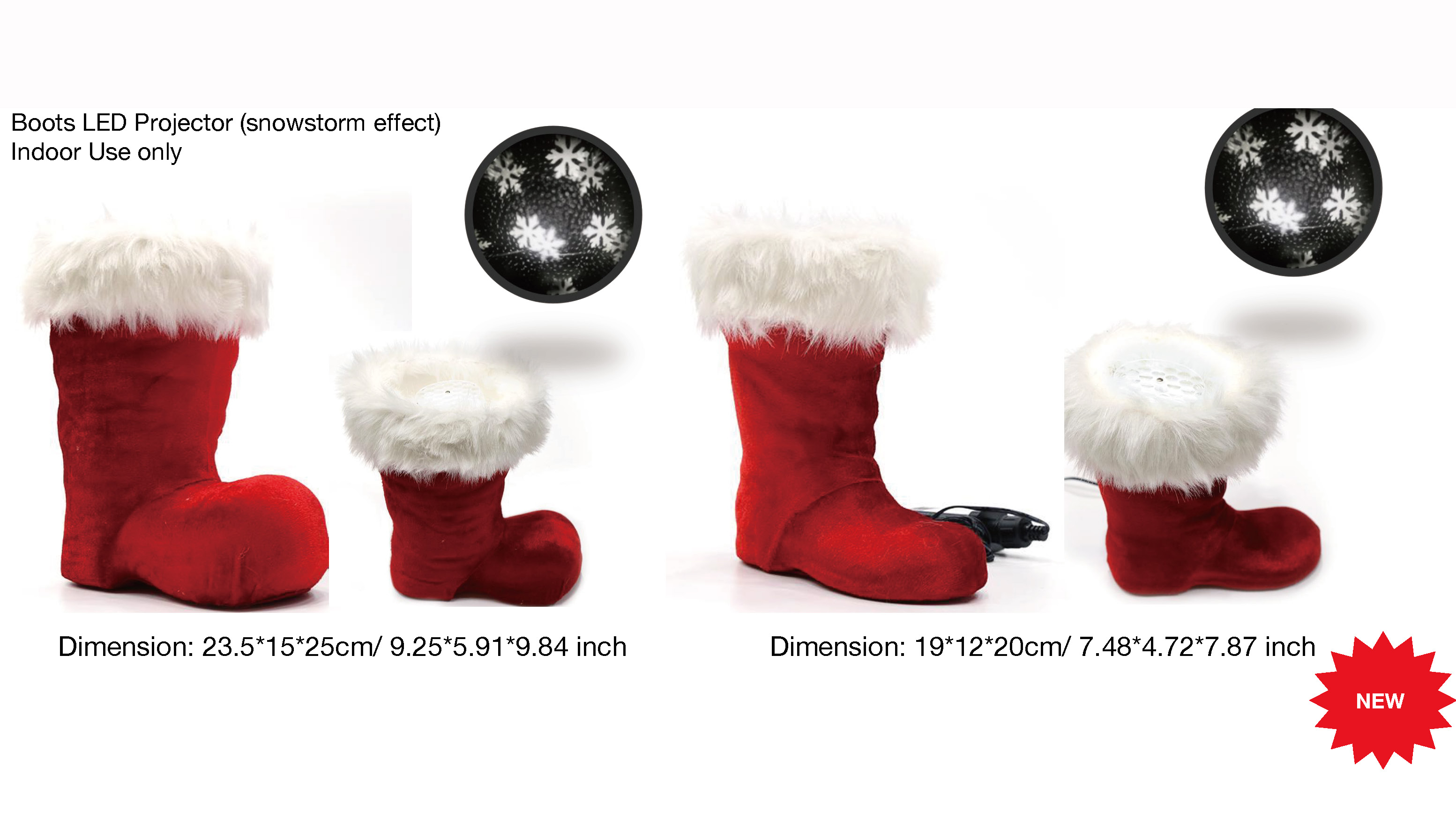 Indoor Decoration Boots LED Projector (snowstorm effect)- 38