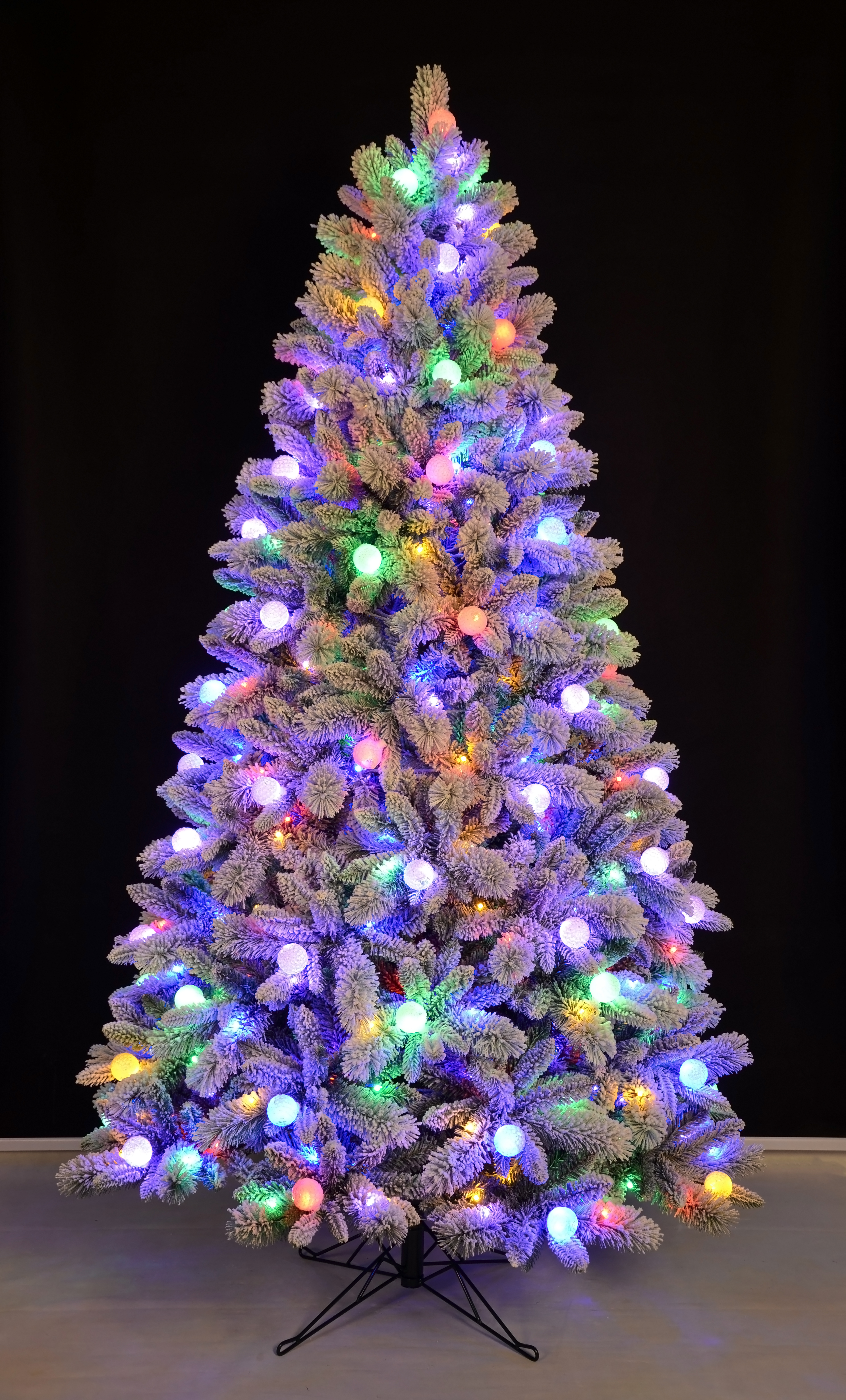 X'mas Green color+flocking Ordinary Christmas tree Light - 12