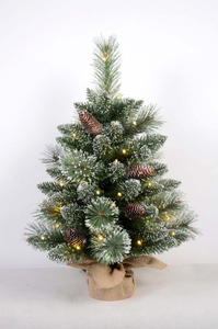 X'mas Green color+flocking Ordinary Christmas tree with pine cone - 22