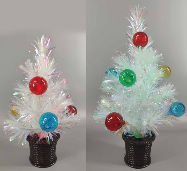 X'mas White color+Ball Crystal Fiber tree with Round basin