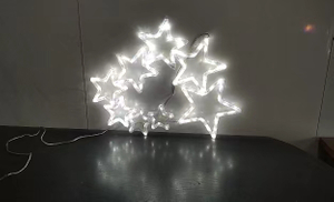 8 pcs brushed five-pointed stars with 128 white LED lights and an 8-function controller