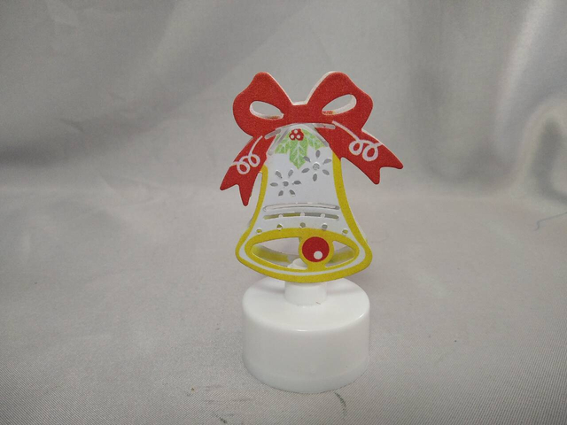 Bell-Shaped Tabletop Decorative Ornament (5×3.5×9cm), Button Cell Battery-Powered LED Light, Festive Charm for Holidays