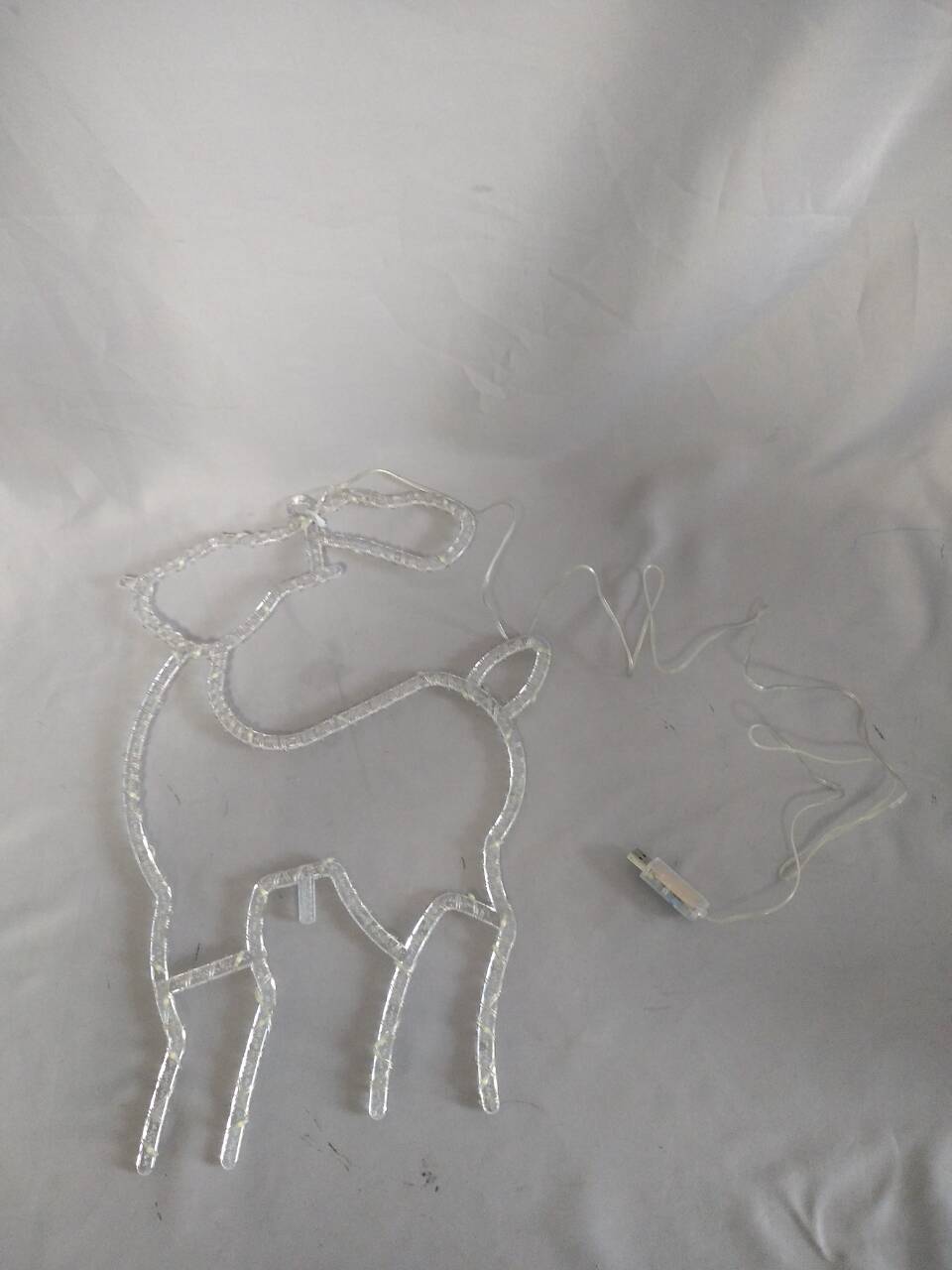 Reindeer-Shaped 59-Light Warm White LED String Light - Flexible Copper Wire Design, 31x44cm Size with 8 Dynamic Lighting Modes for Festive Decor
