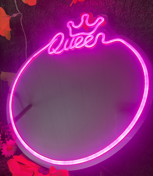 Regal Crown Shaped Neon Mirror Lamp