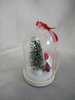 Enchanted Glass Dome Christmas Tree & Santa Ornament with 10-LED Copper Wire Lights | 4:1 Blinking Mode Warm White Glow | LR44 Battery Powered