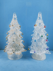 Acrylic transparent Christmas tree with colored balls