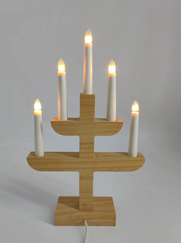 5 LEDs Wooden Candle Bridge Light 1