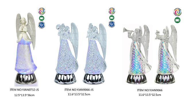 Acrylic Water Crystal Light Angel praying / Playing the trumpet SJ - 27