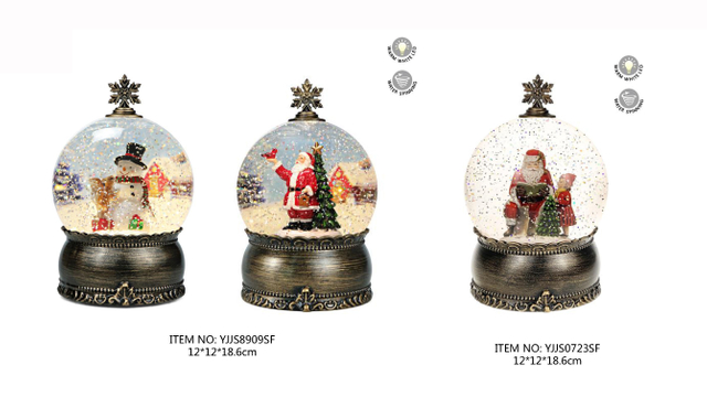 Acrylic Water Snow Globe Snowmen & Gifts / Santa Claus & Red Bird / Santa Claus & Kid SJ - 20