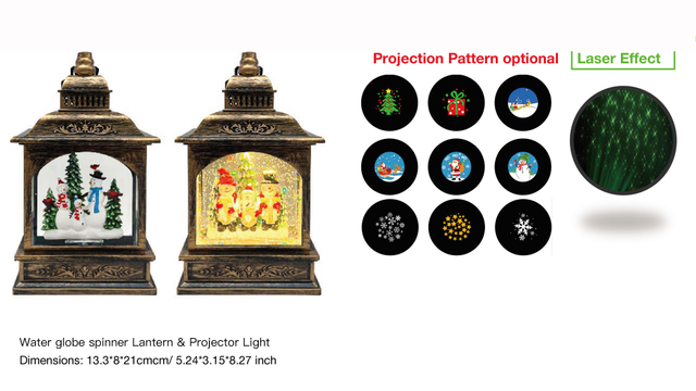 Acrylic Water globe spinner Lantern & Projector Light Snowmen / Snowmen & Joy SR - 31