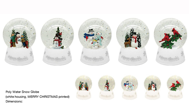Acrylic Poly Water Snow Globe Snowman/Red birds SR - 126