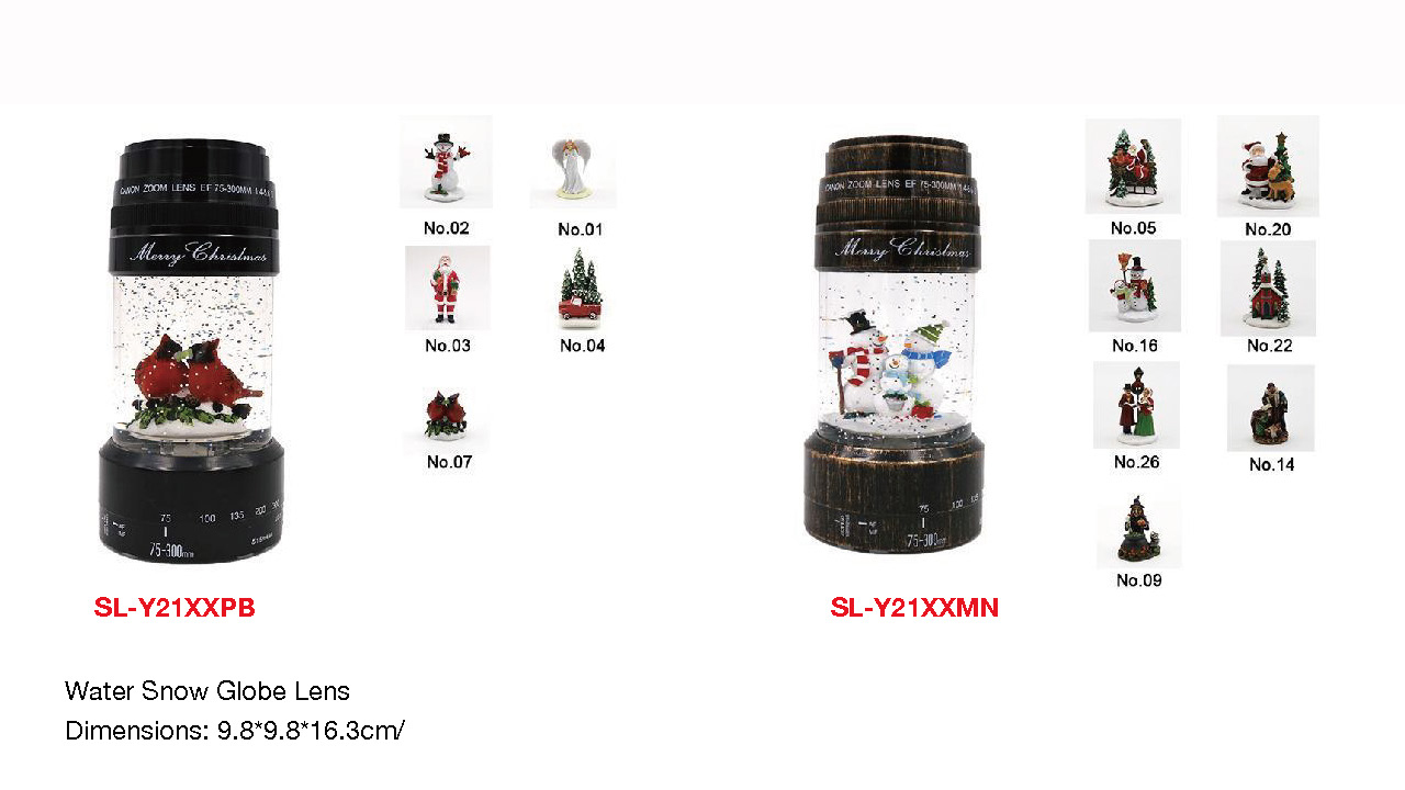 Acrylic Water Snow Globe Lens Birds/Snowman SR - 110