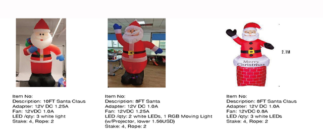  8,10FT Santa Inflatable Lights
