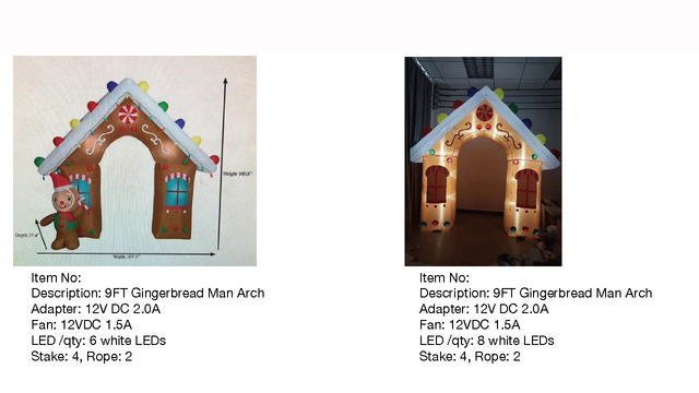 Gingerbread Man Arch Inflatable Lights