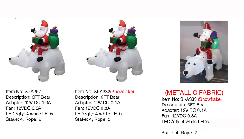 Bear & Santa Inflatable LED Lights