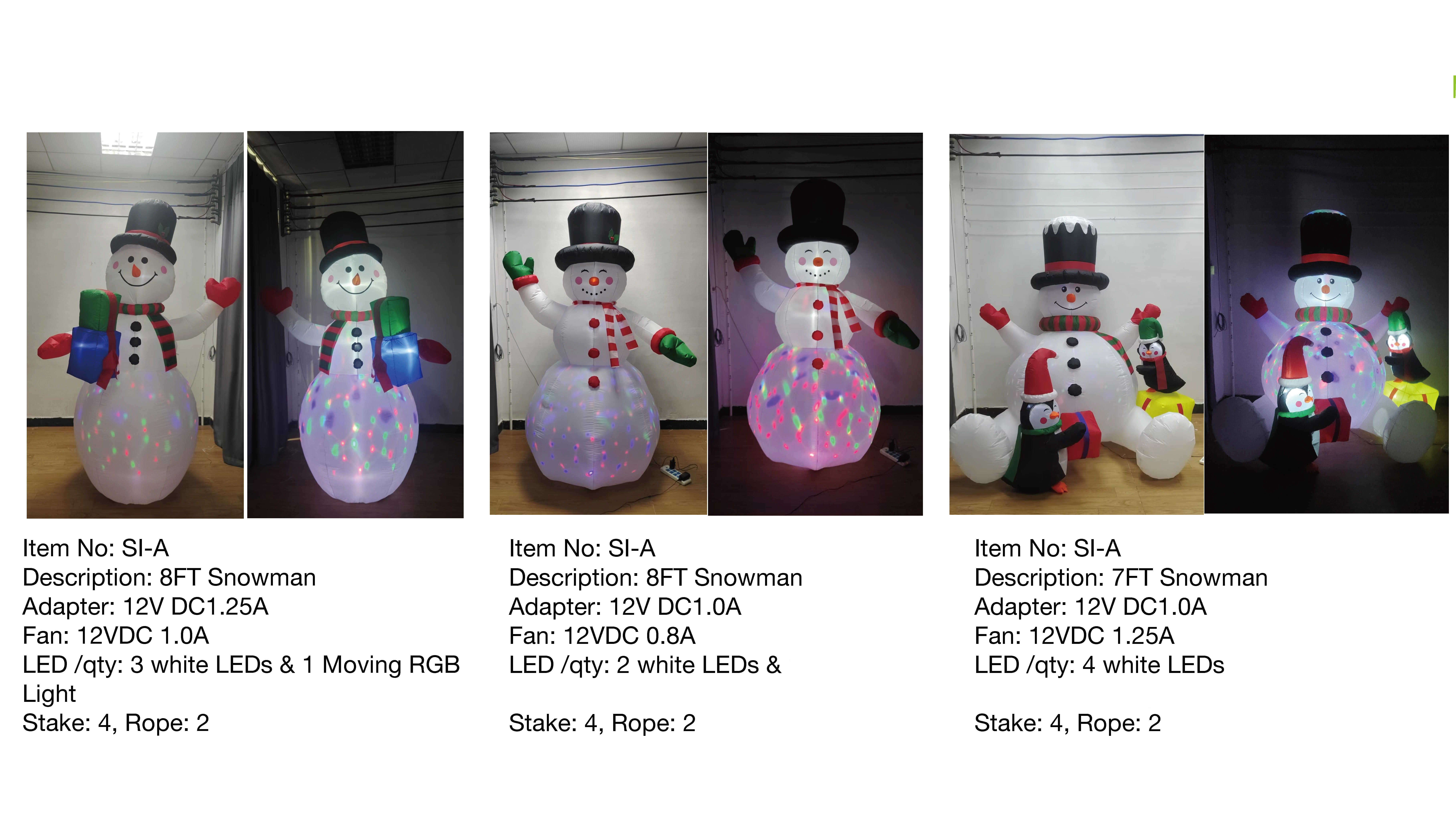 7FT,8FT Snowman Inflatable Lights - 23