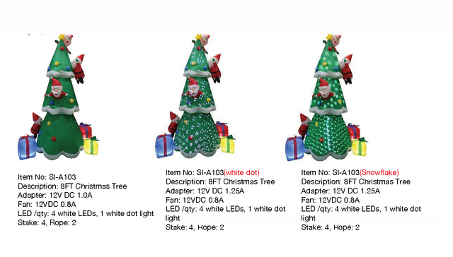 8FT Christmas Tree Inflatable Lights