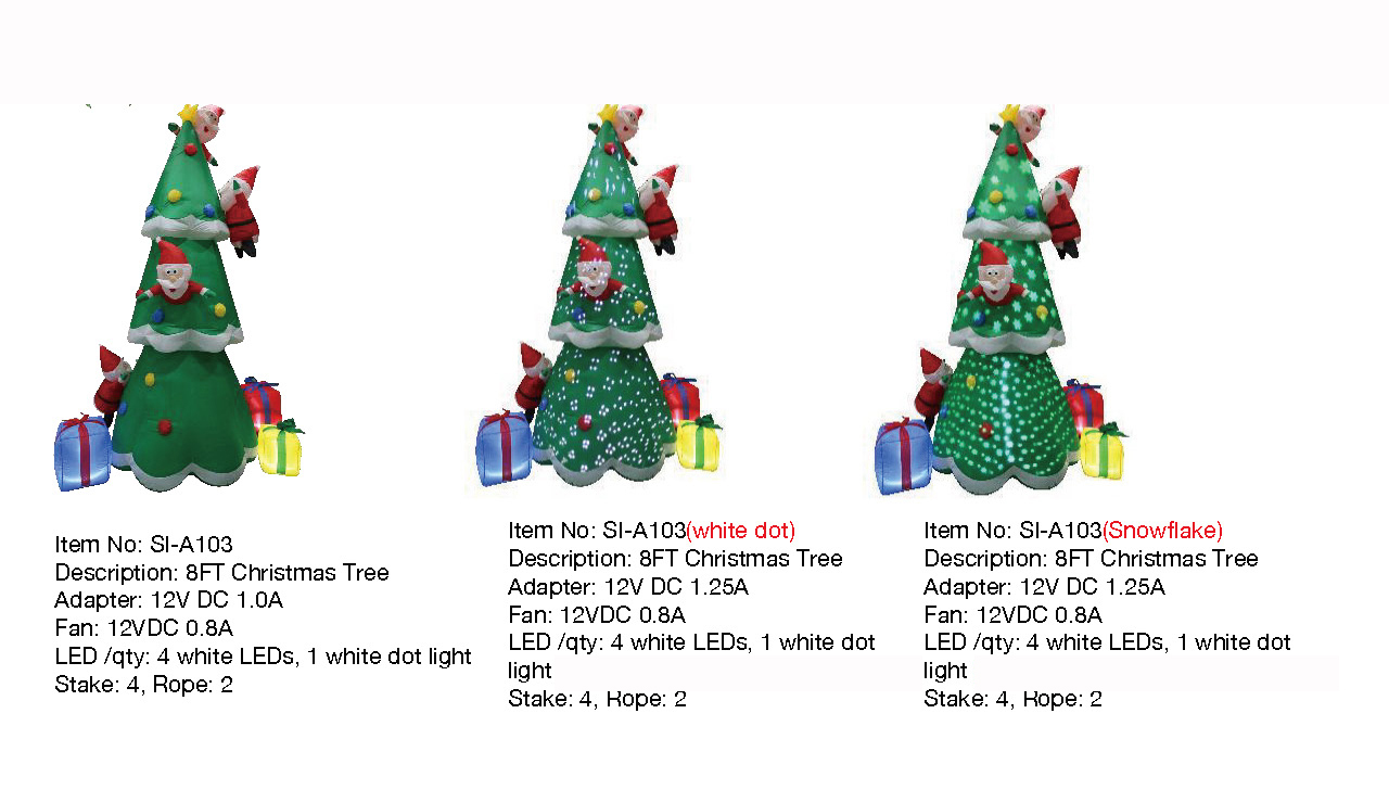 8FT Christmas Tree Inflatable Lights