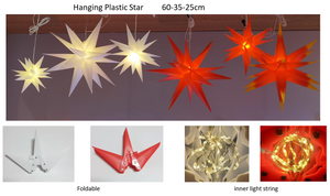String lights+Hanging Plastic star