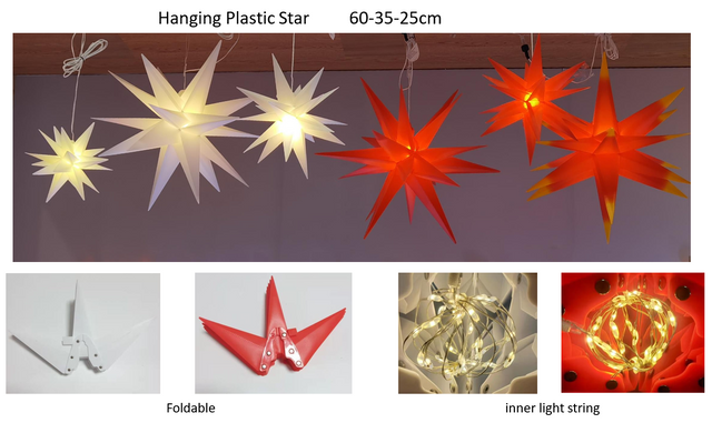 String lights+Hanging Plastic star