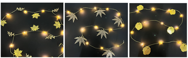 String lights+Leaf 
