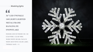 Metal Frame Hanging Pe Snowflake