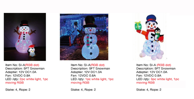 5FT Snowman Inflatable Lights