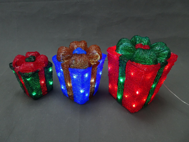PS 3D 3pcs gift boxs Crystal lights