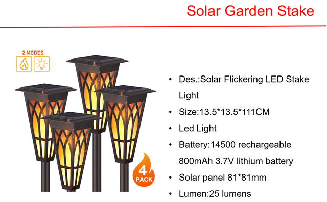 Solar LED Flickering LED Stake & Shape Solar Fence Lights